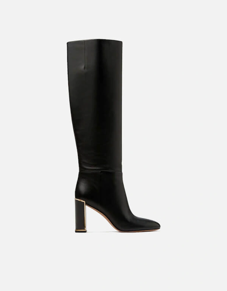 New York Merritt Leather Knee High Heeled Boots