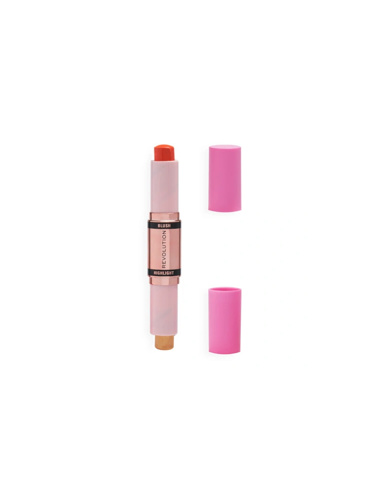 Makeup Blush & Highlight Stick Coral Dew