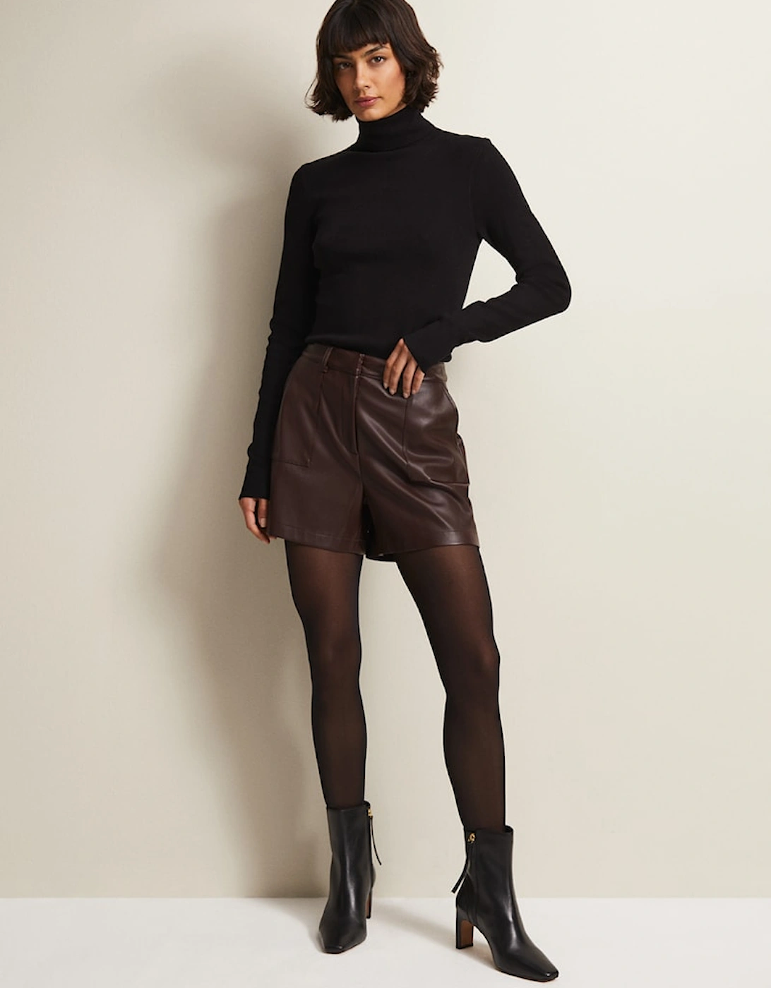 Hadley Faux Leather Shorts, 8 of 7