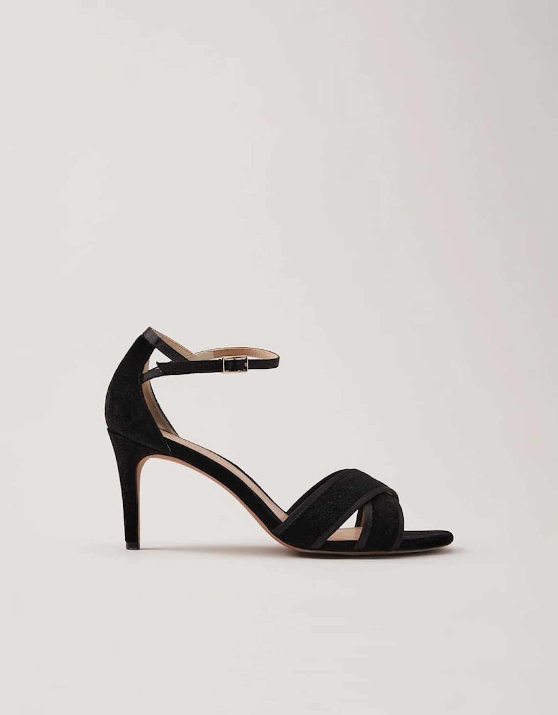 Black Velvet Open Toe Heels, 9 of 8