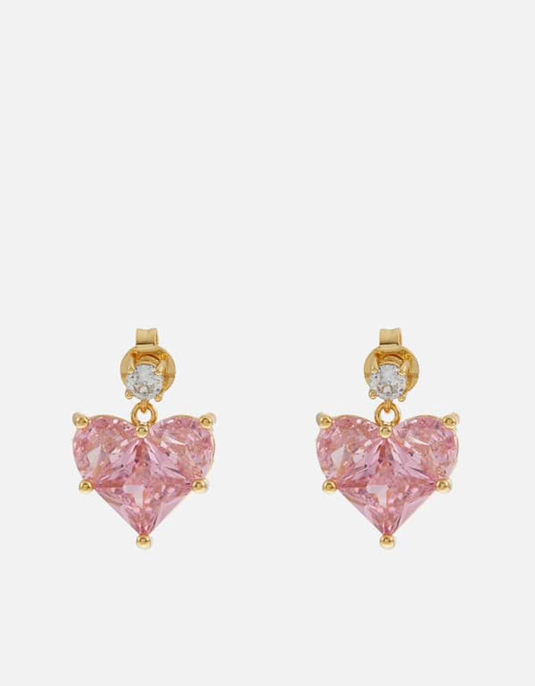 Baby Love Heart Gold-Plated and Crystal Earrings