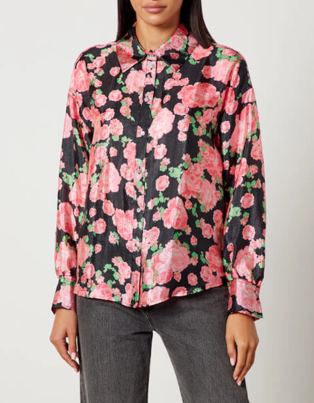 Ginacras Flower-Printed Satin Shirt, 2 of 1