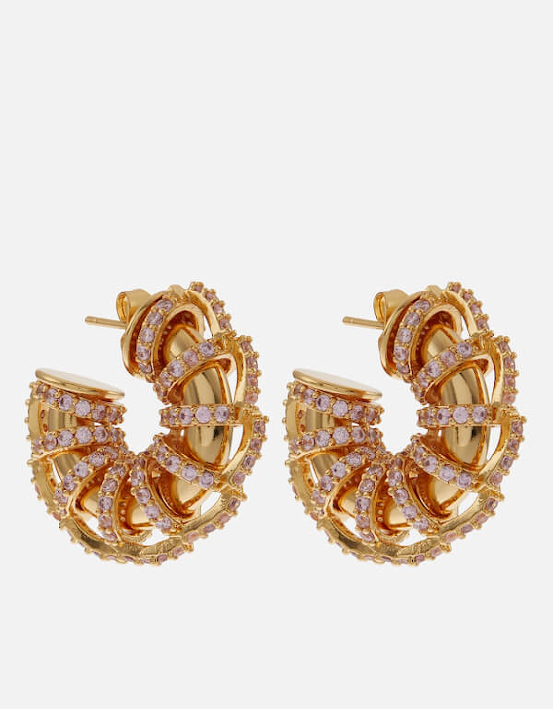 Caterpillar Gold-Plated Hoop Earrings, 2 of 1