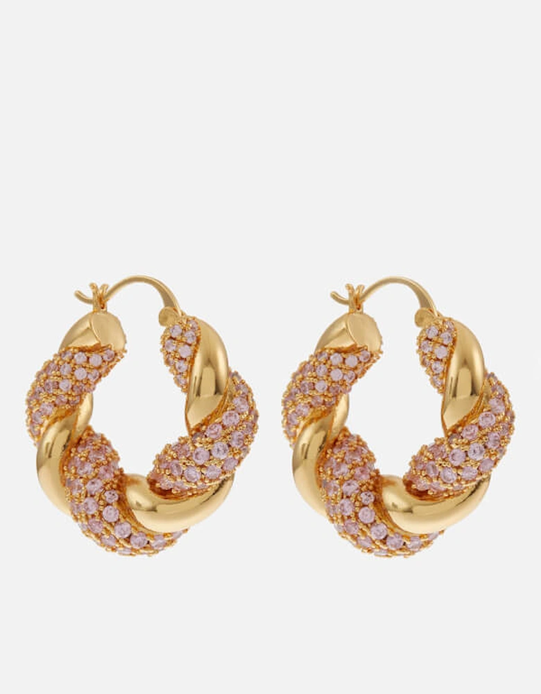 Croissant Gold-Plated Hoop Earrings