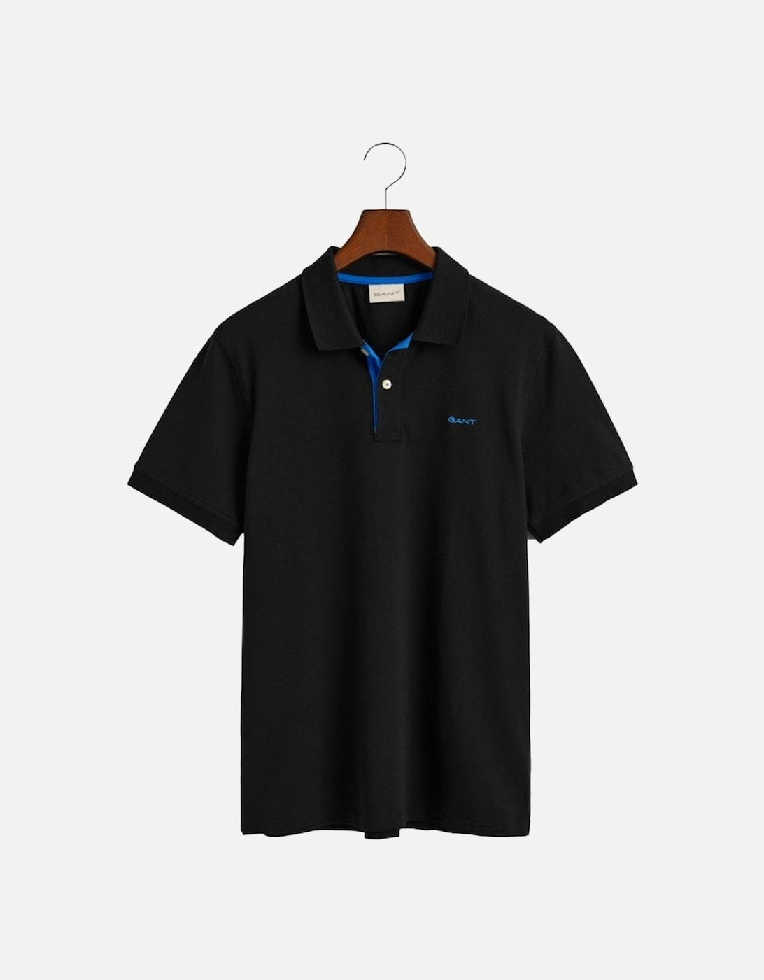 Gant Men's Black Regular Pique Short Sleeve Rugger Polo - : 40/Regular L