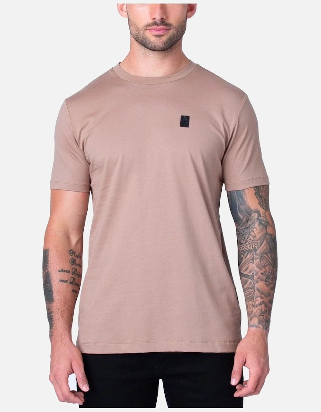 Luke Pima Lion Logo Tee Shirt Oatmeal