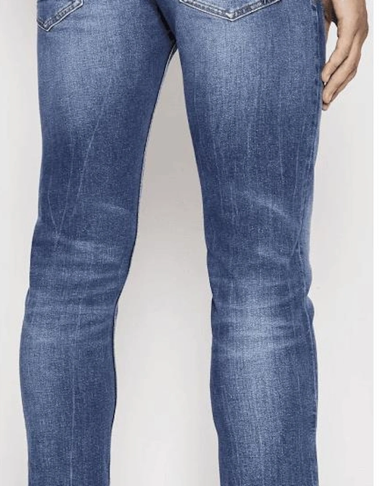 Taber BC-C Distressed Mid Wash Tapered Fit Jeans