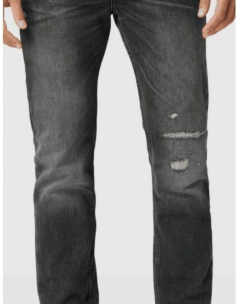Taber BC SCARRED Distressed Tapered Fit Grey Jeans