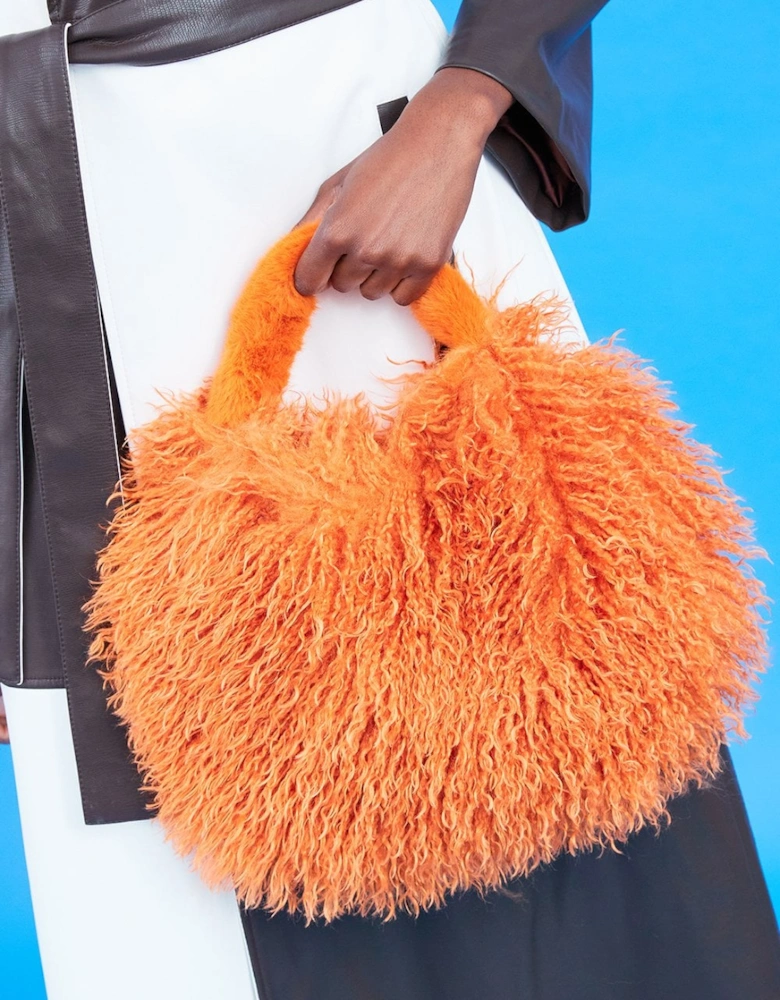 Orange Bamboo Eco Faux Fur Bag