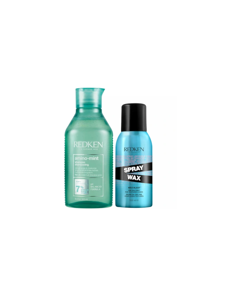 Amino Mint for Oily Scalps and Finishing Hair Spray Wax for Body and Dimension Bundle
