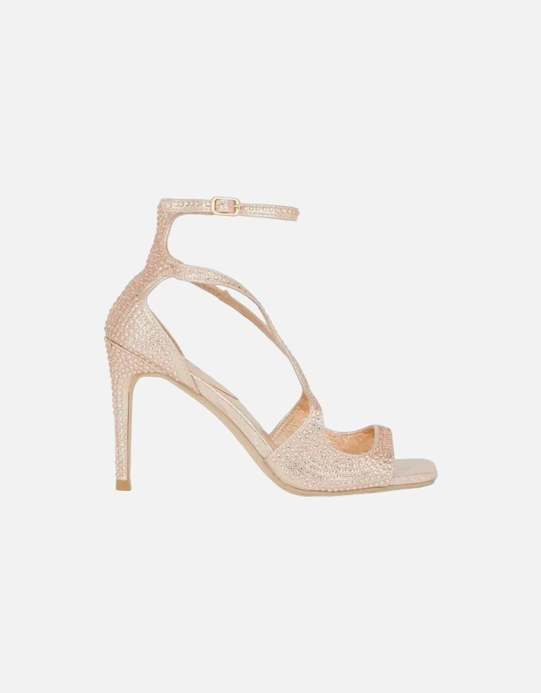 Womens/Ladies Saphire Diamante Stiletto Heel Sandals