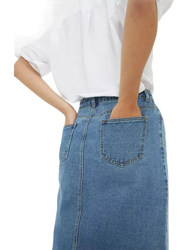 Womens/Ladies Denim Midaxi Skirt