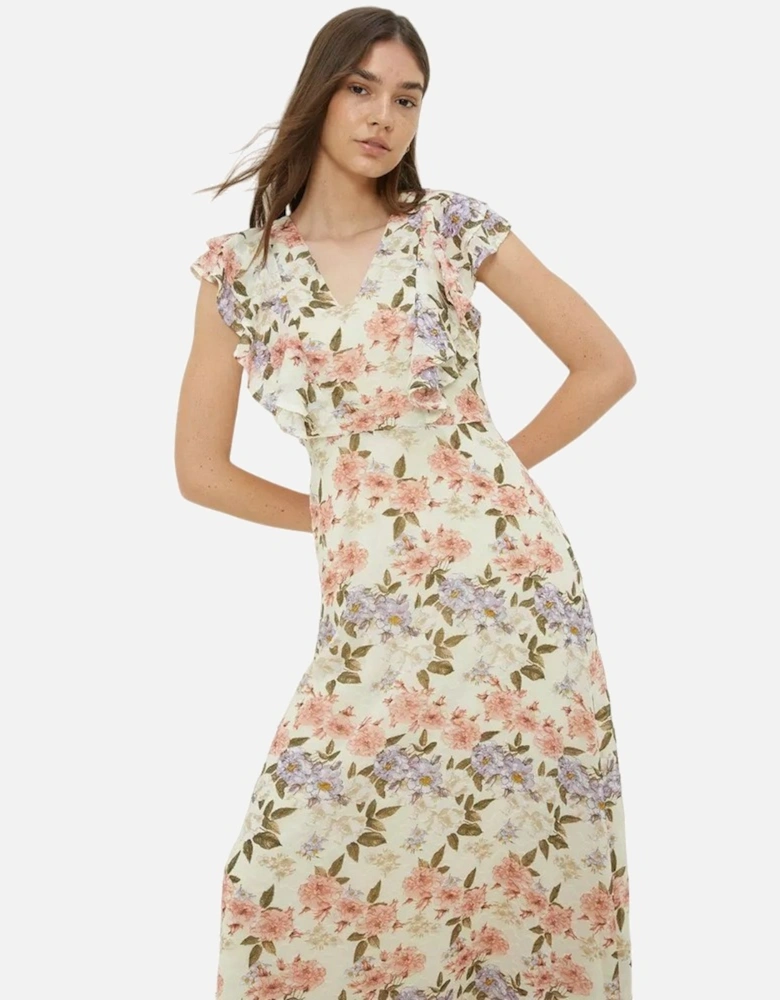 Womens/Ladies Floral Textured Midi Dress