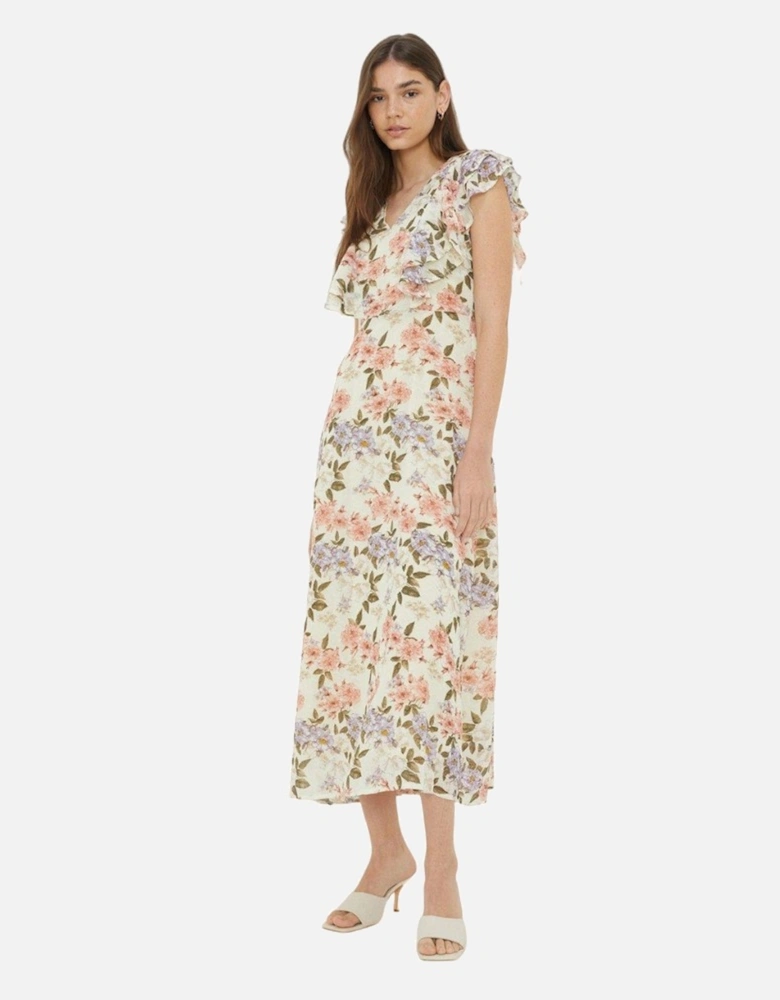 Womens/Ladies Floral Textured Midi Dress