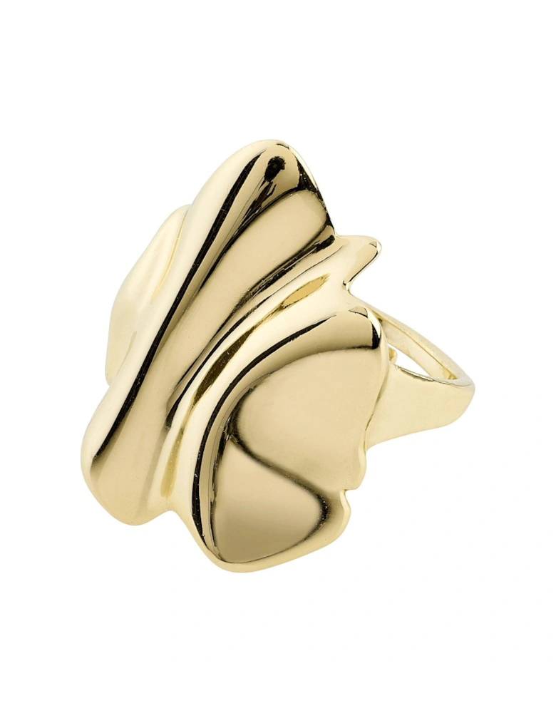 EM wavy statement ring gold-plated