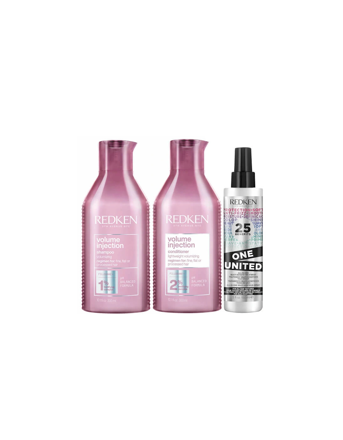 Volume Injection Shampoo, Conditioner and One United Treatment Spray Routine for Fine/Flat Hair, 2 of 1
