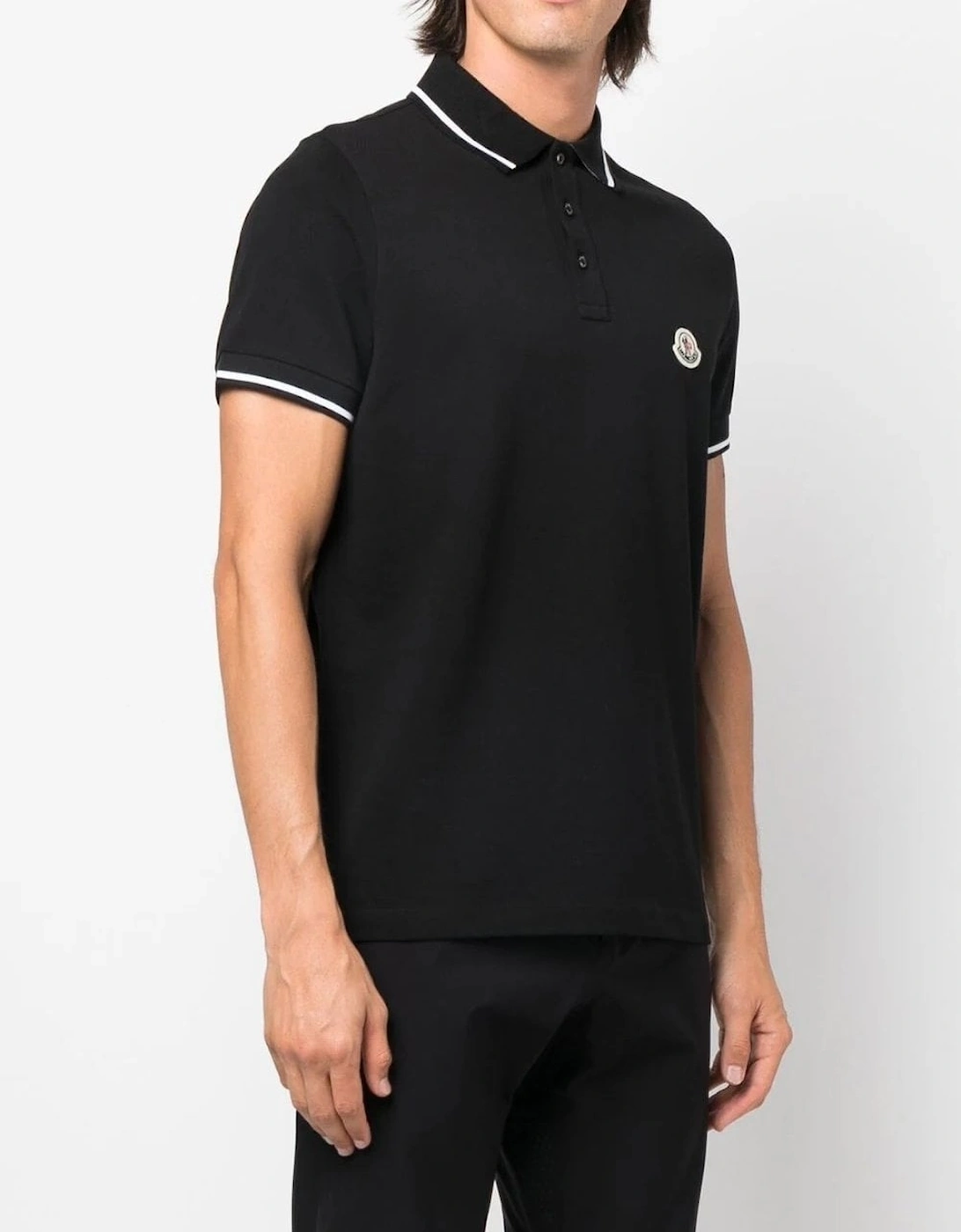 Contrast Collar Polo Shirt Black
