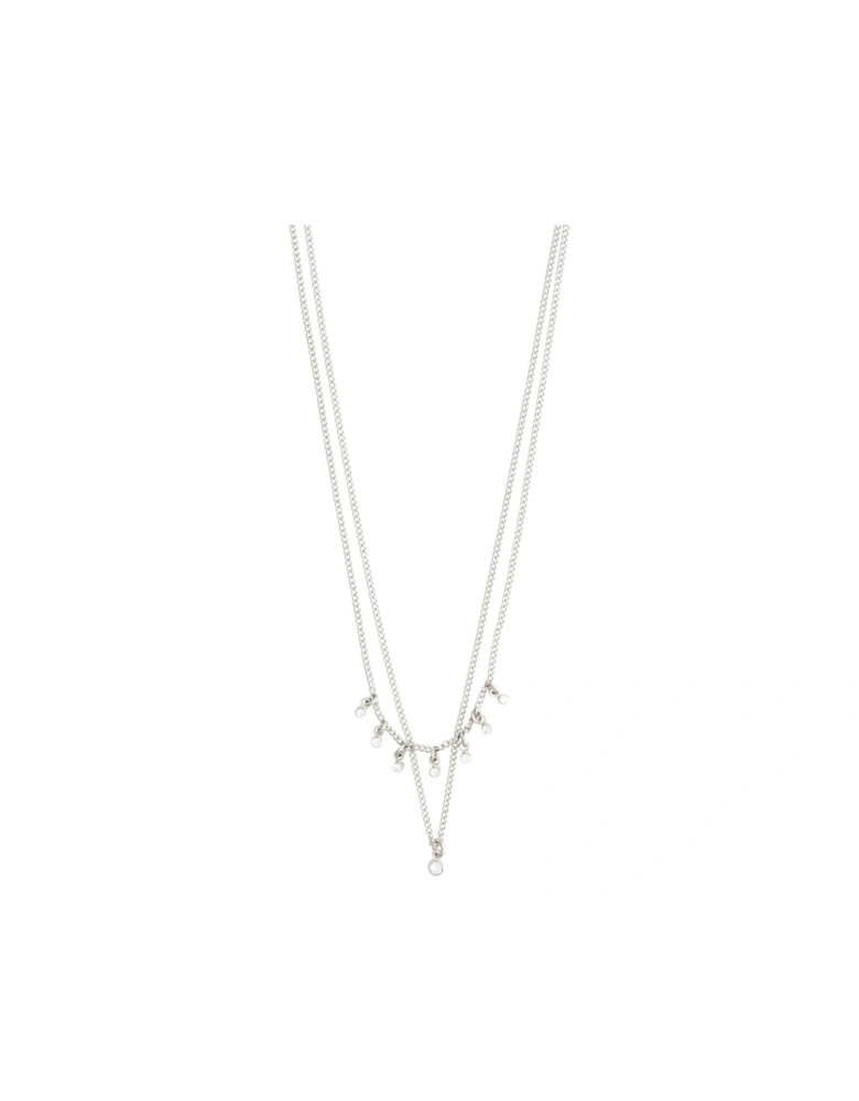 SIA crystal chain 2-in-1 silver-plated