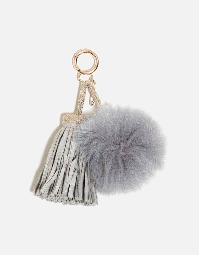 Faux Suede Faux Fur Pom Pom Charm