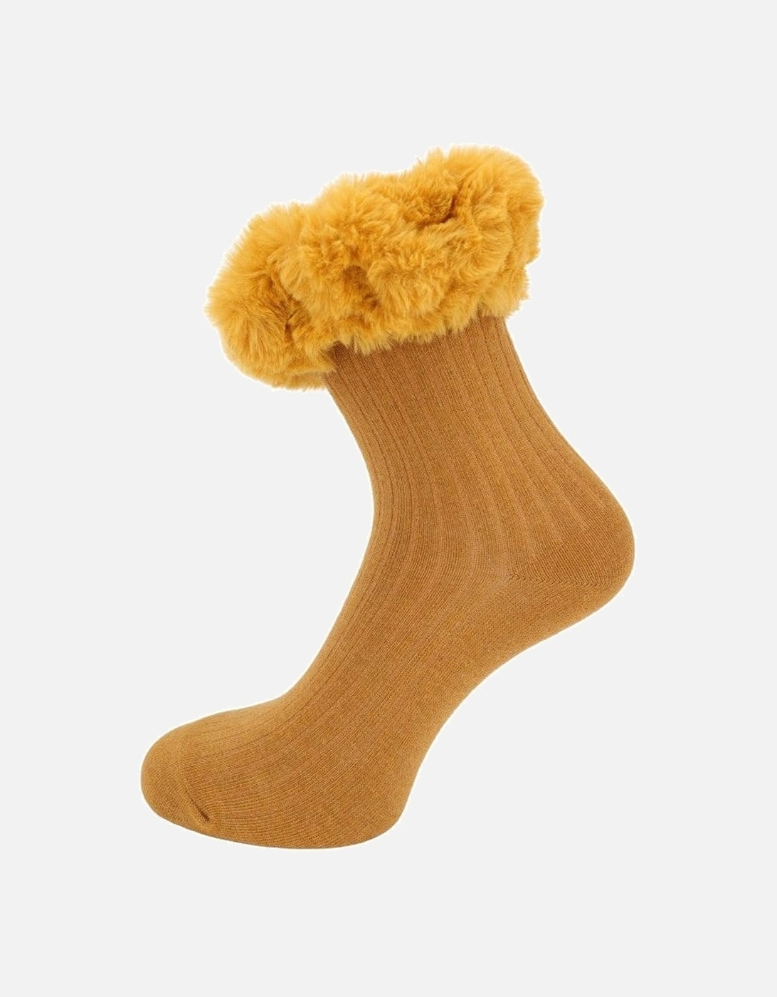 Yellow Socks with Faux Fur Trim, 3 of 2