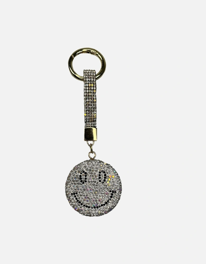 Sequin Smiley Keyring Bag Charm