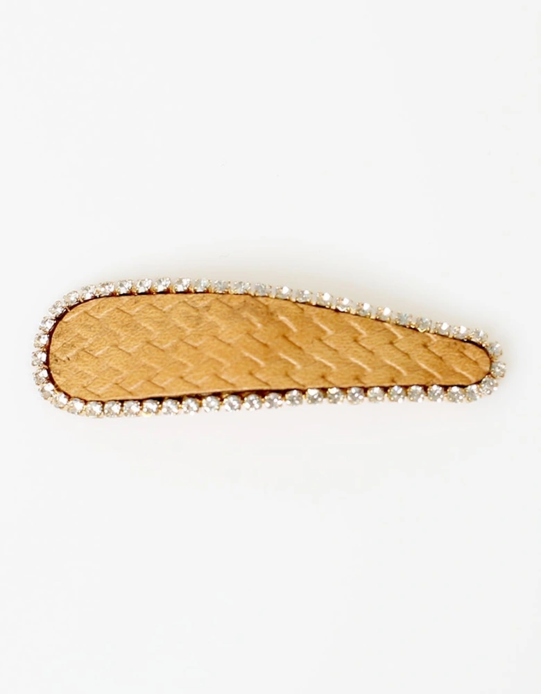 Faux Leather Woven Hair Clip