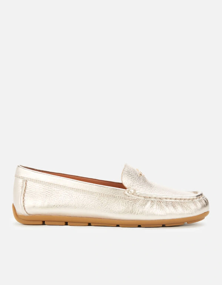Women's Marley Metallic Leather Driving Shoes - Champagne