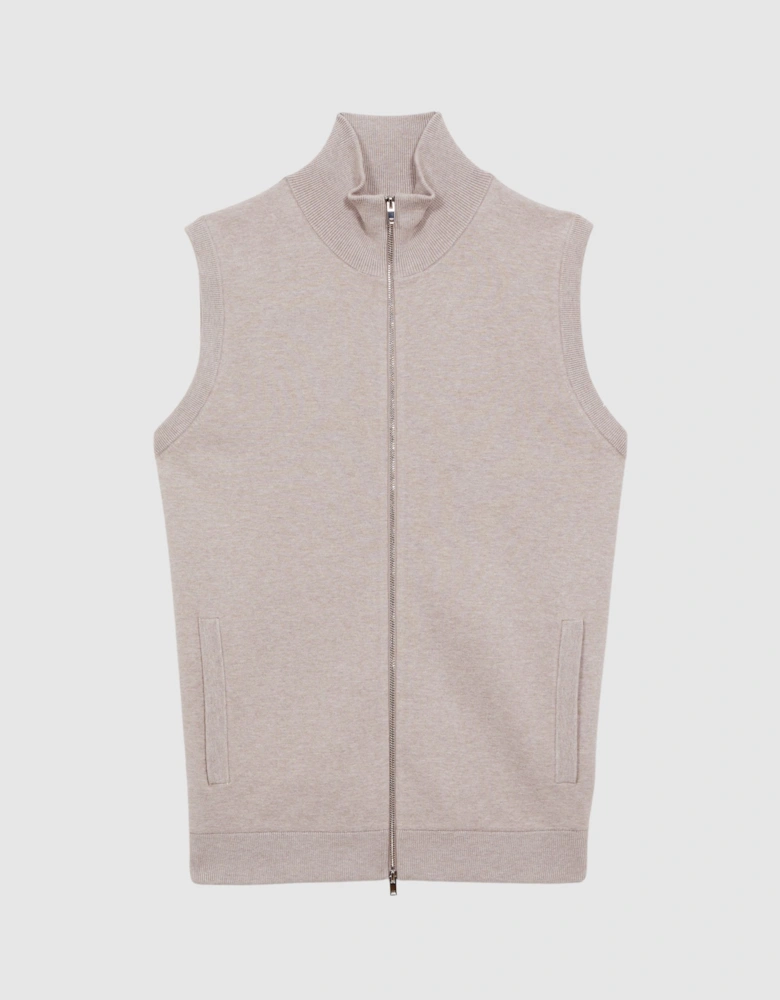Knitted Sleeveless Zip-Through Vest