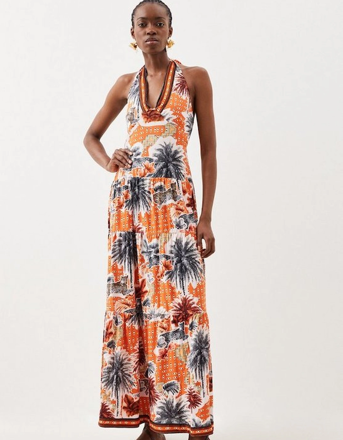 Tall Summer Palm Tiered Maxi Dress, 5 of 4