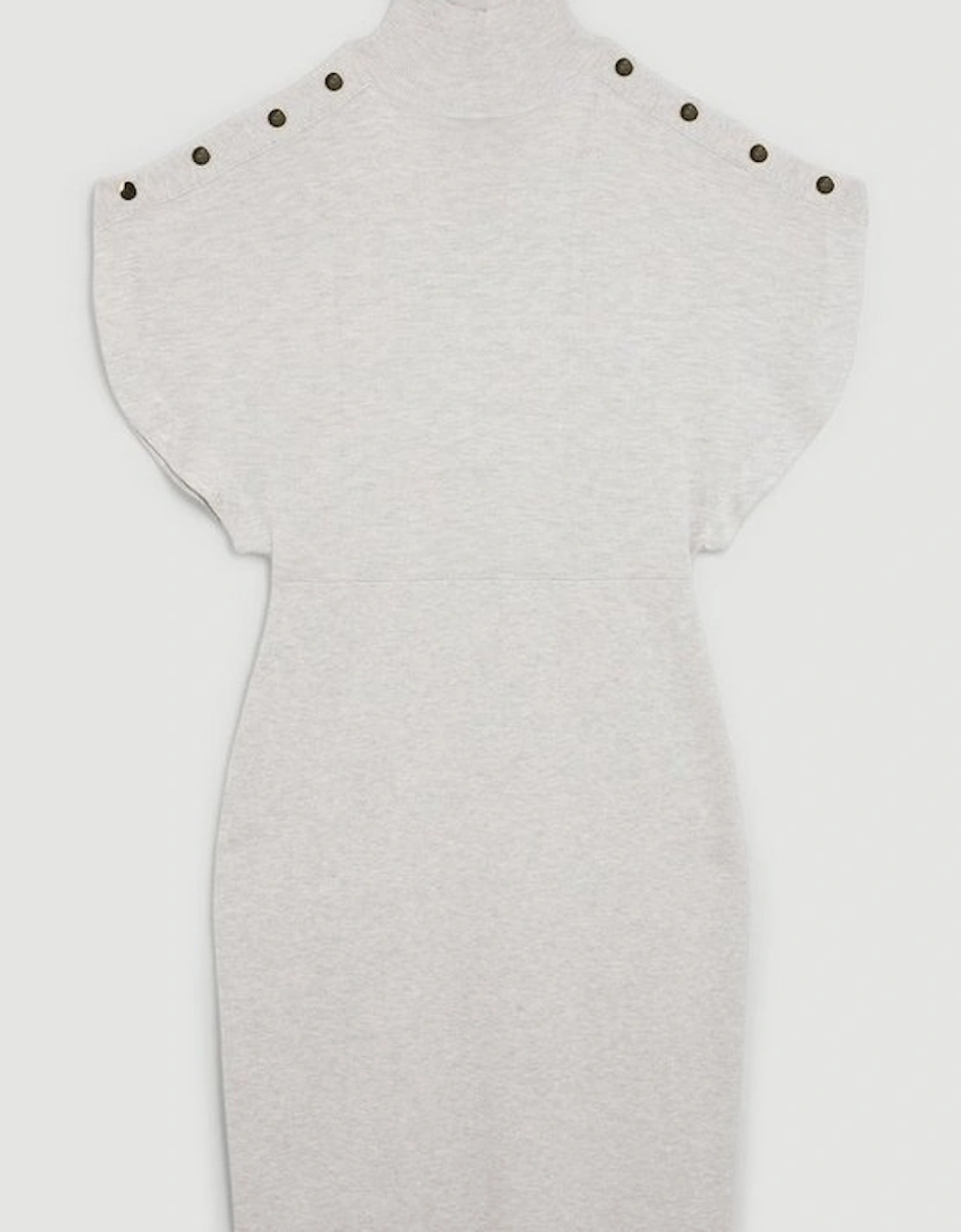 Cashmere Blend Funnel Neck Cap Sleeve Mini Knit Dress