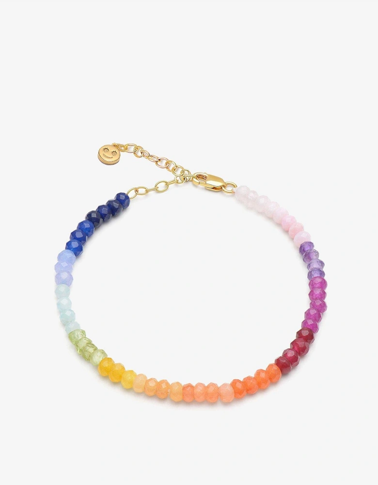 Rainbow Happy Face Gemstone Bracelet