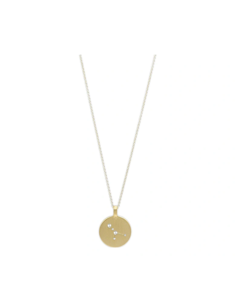 Zodiac Sign Coin Necklace, gold-plated