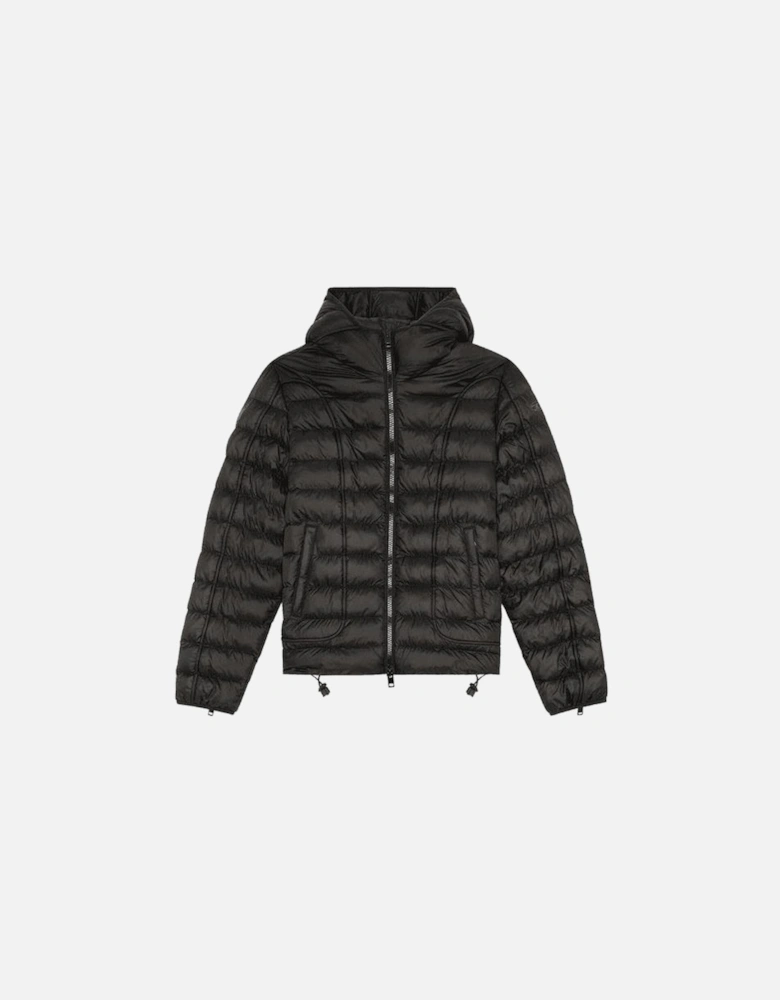 W-SCOTTYS Hooded Black Down Puffer Jacket