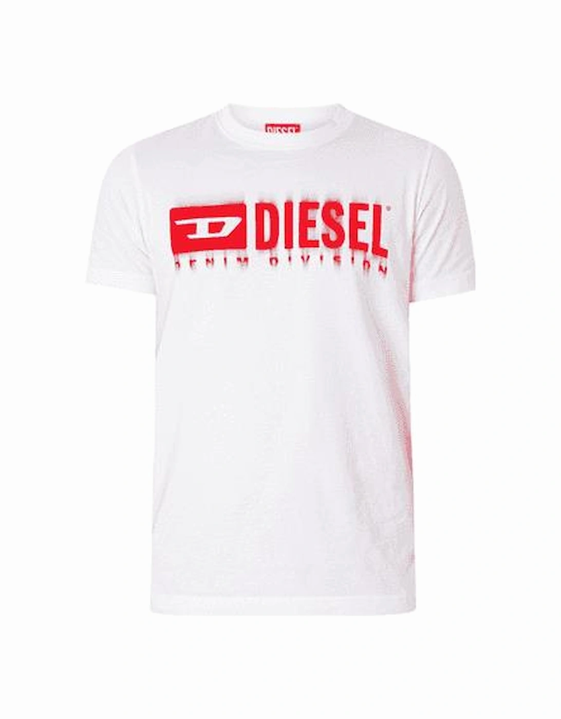 T-DIEGOR Smeared Logo Print Cotton White T-Shirt, 4 of 3