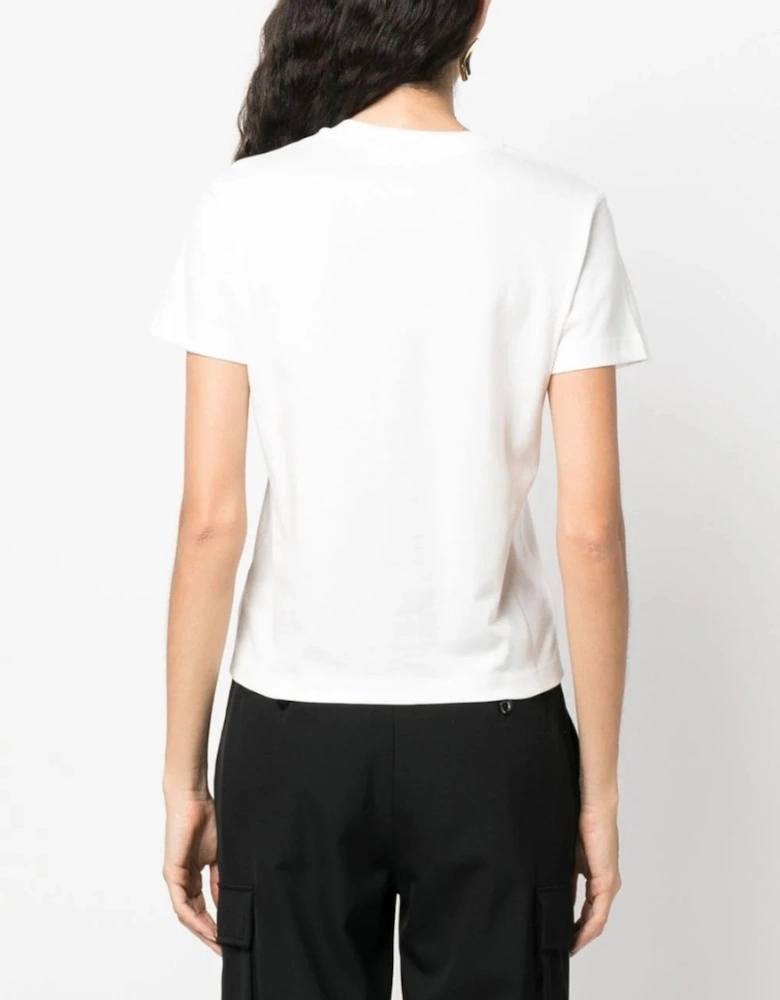 Womens Branded Cotton Tee White