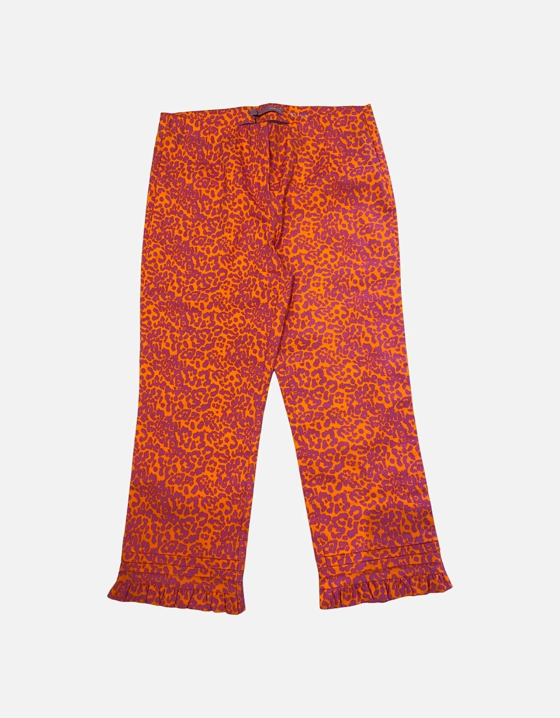 Orange and magenta leopard print pull on trousers, 3 of 2