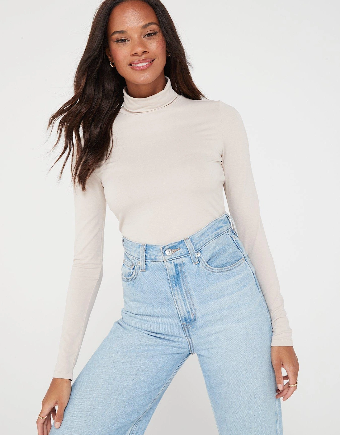 Turtle Neck Long Sleeve Top - Nude, 7 of 6