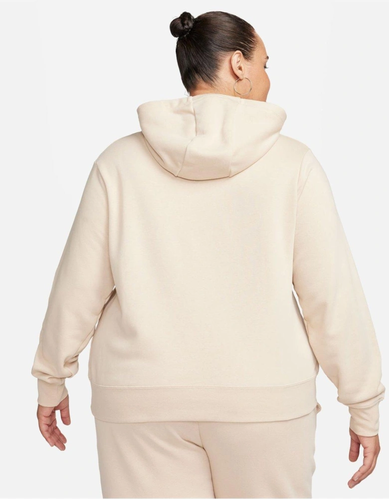 Sportswear Club Fleece Women's Pullover Hoodie - Beige (Plus Size)