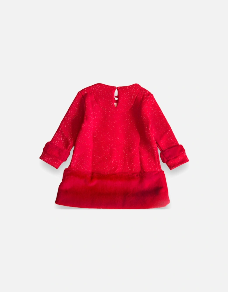 Red Fluffy Jumper Dress