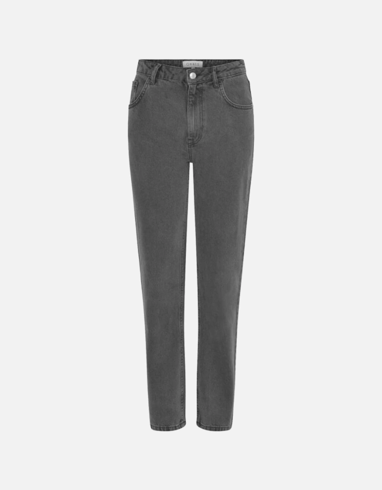 Marta High Rise Straight Jeans in Grey