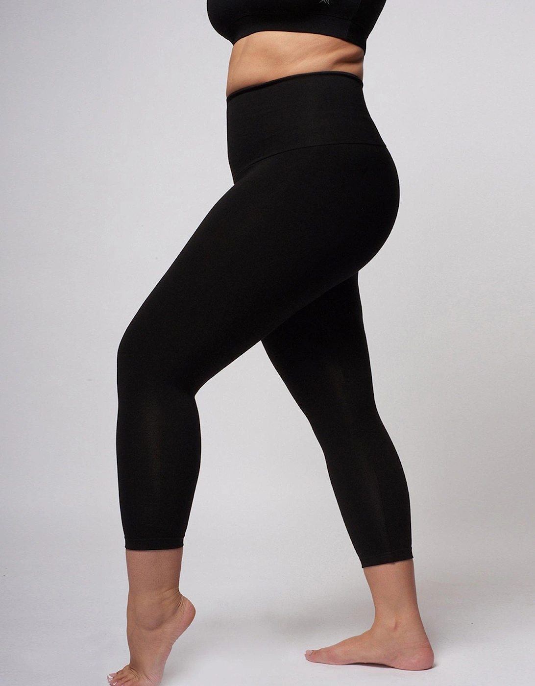 Extra Strong Compression Curve Cropped Leggings With Tummy Control - Black, 6 of 5