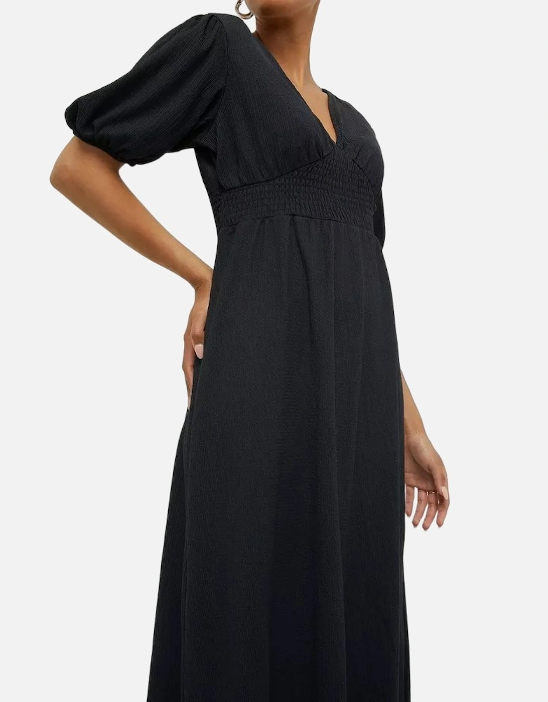 Womens/Ladies Shirred Waist Midi Dress