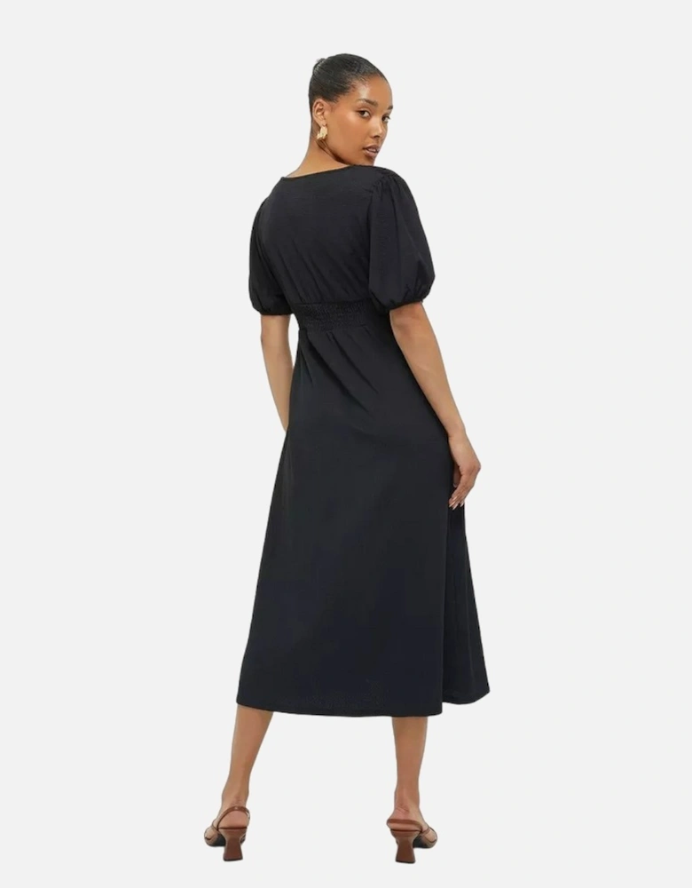 Womens/Ladies Shirred Waist Midi Dress