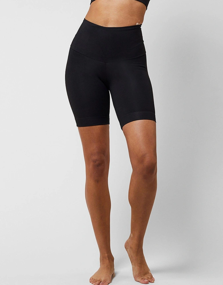 Extra Strong Compression Biker Shorts With Tummy Control - Black