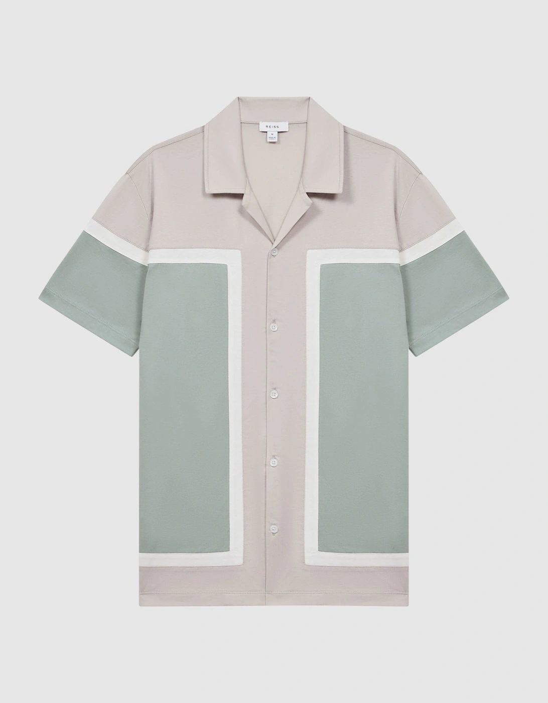 Mercerised Colourblock Cuban Collar Shirt