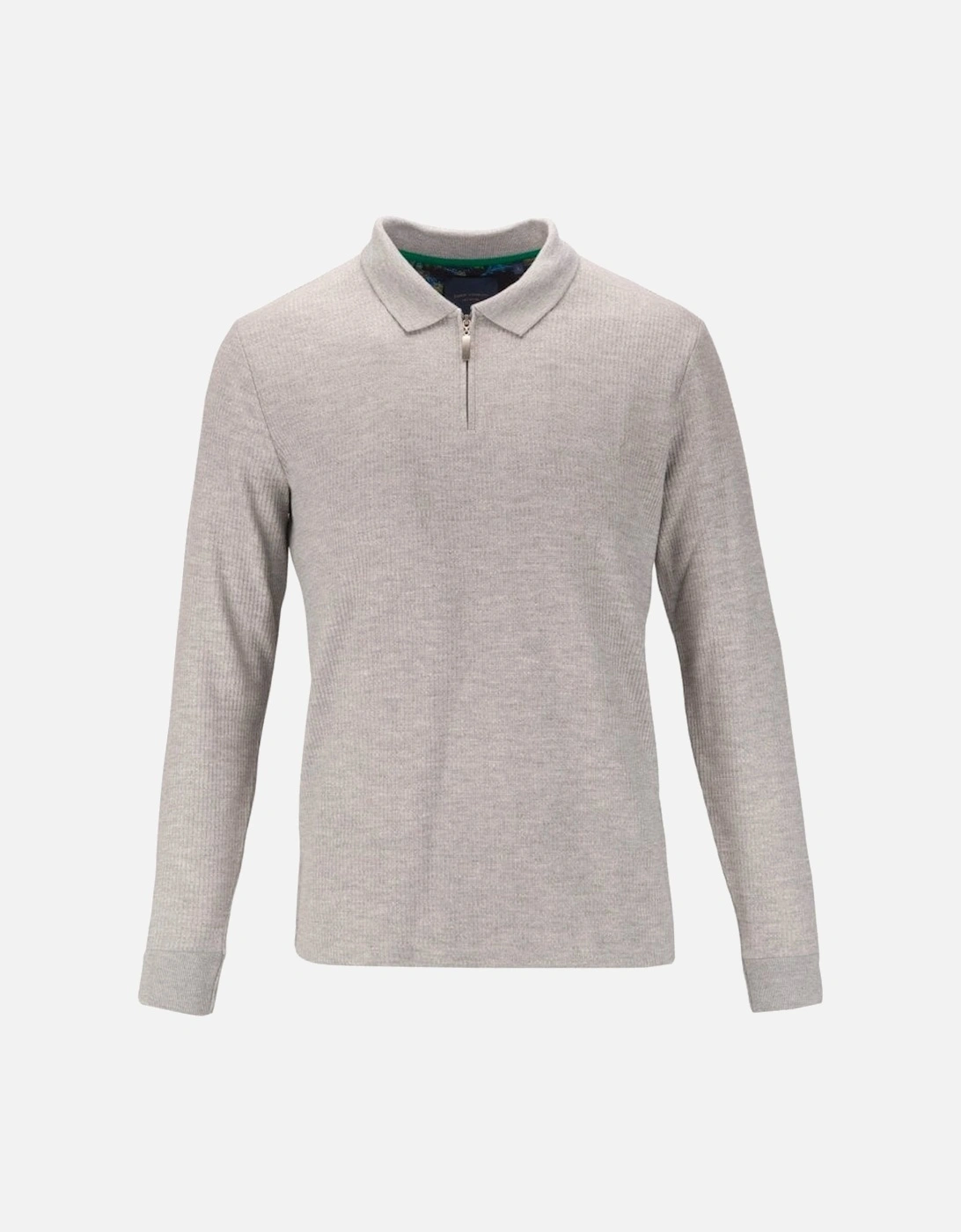 Premium Long Sleeve Polo Zip Top Grey, 3 of 2