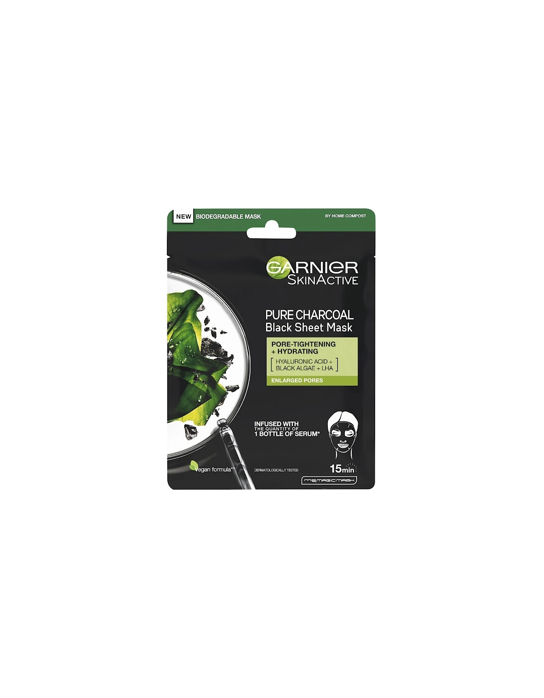 Charcoal and Algae Purifying and Hydrating Face Sheet Mask for Enlarged Pores 28g - Garnier, 2 of 1