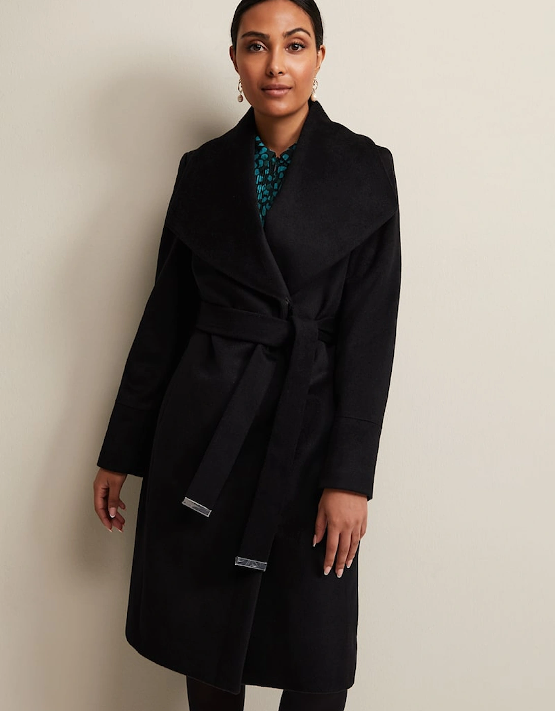 Petite Nicci Black Wool Smart Coat, 2 of 1