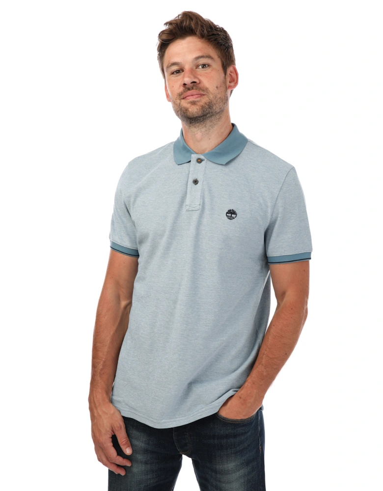 Mens Oxford Short Sleeve Polo Shirt