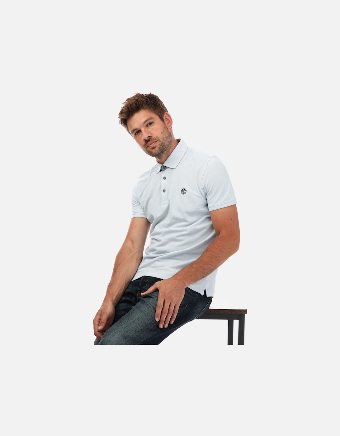 Mens Oxford Short Sleeve Polo Shirt